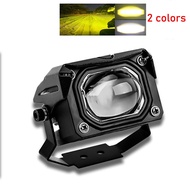 Motorcycle Mini Light High/Low Dual Color (Yellow+White) Motorcycle Spotlight Auxiliary Light Motorc