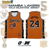 Mamba Lakers Gold Milestone Jersey Retro Jersey