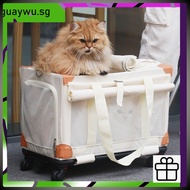 Pet Stroller Foldable Portable Pet Carrier Detachable Cat Stroller Large Space Cat Carrier Bag qw56t