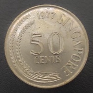 Koin Singapura 50 Cents Tahun 1977