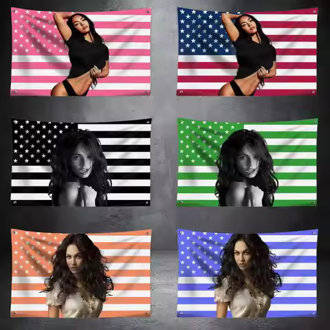 Star M-megan Fox Flags Aesthetic Wall Room Decor Custom Hanging Banner Background Large Living Room 