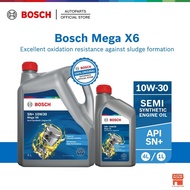 Bosch Mega X6 10W30 API SN+ Semi Synthetic Engine Oil Minyak Hitam Enjin Kereta (4L/1L)
