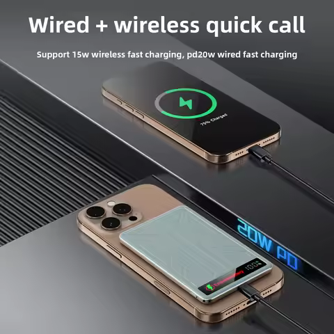 10000mAh Qi2 15W Magnetic Power Bank Wireless Charger External Battery PD20W Fast Charging for Magsa