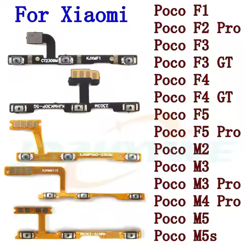 For Xiaomi Poco F5 Pro F4 F3 GT F2 Pro F1 M2 M3 M4 Pro M5s Side Button Key Switch Volume Power On Of