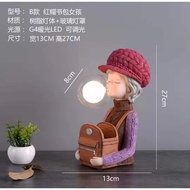 Creative Table Lamp Red Riding Hood Schoolbag Little Girl/Resin+Bulb/LED Light
