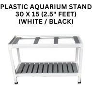 PLASTIC AQUARIUM STAND - 30 X 15 (Suitable for 2.5 Feet Aquarium) (White / Black) - Fish Tank Aquari