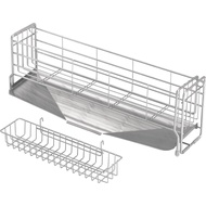 【Direct from Japan】Yoshikawa 1306197 Dish Drainer Rack, Made in Japan, Slim, Width 3.9 x Depth 18.5 