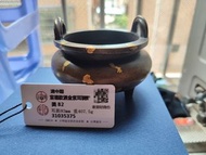 清中期大明宣德爐，宣德爐，灑金爐，點金爐，繩耳爐，灑金索耳爐，大明宣德年制款，耳距:83 重量:40