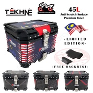 TEKHNE Gemilang Edition Aluminium Top Box 45L Anti Scratch Kotak Motosikal Motorcycle Accessories