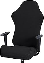 4 piece Gaming Chair Covers Slipcover (No Chair), Polyester Stretchy Waterproof Gamer Chair Protector Office Computer Chair Slipcovers (Color : Black, Size : Long Armchair Cover)