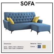 3 Seater Sofa With Stool Fabric Sofa L Shape Sofa