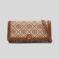 Tory Burch T Monogram Jacquard Wallet Crossbody Hazelnut 135846