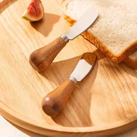 1pcs Stainless Steel Butter Knife Cheese Dessert Jam Knife Mini Cream Cheese Spreader Cheese Toast C