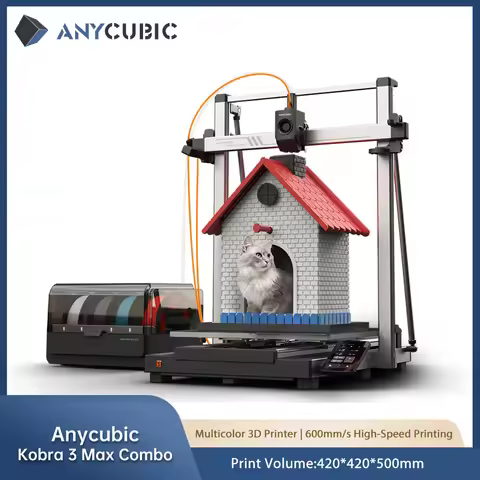 ANYCUBIC Kobra 3 Max AE Version Multi-Color FDM 3D Printer Up to 600mm/s Print Speed Massive Build V