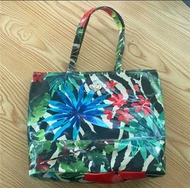 日本 Think Bee 彩色花花防潑水尼龍布 大容量 側咩袋