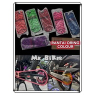 COLOUR RANTAI CHAIN ORING V2 BLACK GOLD PURPLE RED PINK HEAVY DUTY RANTAI 132L 415 428 HITAM RACING 