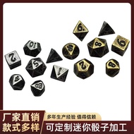 Metal Mini Dice Right Angle coc Cthulhu Solid Dice Dungeon Board Game Multi-faced Creative Dice
