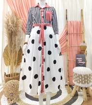 FAZAR BUSANA GAMIS POLKADOT DEWASA TERBARU BAJU GAMIS POLKADOT MODERN