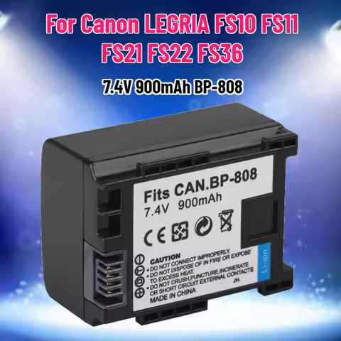 7.4V 900mAh BP-808 Battery for Canon LEGRIA FS10 FS11 FS21 FS22 FS36 FS37 FS46 FS100 FS200 FS306 FS4
