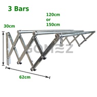 1.2M / 1.5M Stainless Steel Wall Mounted Retractable Clothes Hanger Drying Rack Penyidai Penjemur Am
