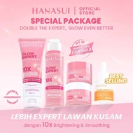 Rangkaian Hanasui Flawless Glow 10 / paket hanasui flawess glowing/ cream buat mencerahkan wajah / h