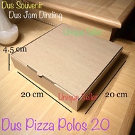 [Isi10] Dus Box Pizza 20x20x4.5 EFLUTE POLOS / Dus Box Kotak Hampers 20x20x45 / Dus Coklat Corrugate