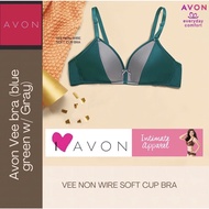 Avon Vee non wire soft cup bra color blue green w/gray (sizes: 32A,32B,34A,34B,36A,36B)