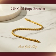 22k / 916 Gold Hollow Rope Bracelet by Best Gold Shop