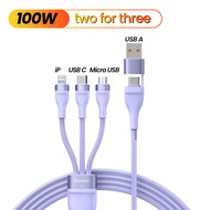 Baseus 3 in 1 USB C Cable PD 100W Super Fast Charging Cable for iPhone 14 13 Pro 12 11 Micro USB Typ
