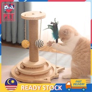 😺Ready Stock😺 Wooden Cat Scratch Toy Cat Scratch Cat Tree Cat Play Cat Tease Cat Toy Happy Cat Game Kucing Scratcher 猫玩具