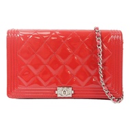 CHANEL 漆皮皮革Boy WOC Wallet On Chain鏈帶肩背袋