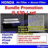 Honda Air Filter and Aircon Cabin Filter bundle promotion Vezel HRV Shuttle Jazz Fit Freed