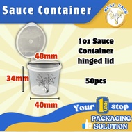 [READY STOCK] 1oz/2oz Sauce Cup Deli Container Plastic Food Container Hinged Lid Sauce Cup with lid