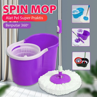 ORANGE pelan lantai 1 set murah alat pel lantai praktis spin mop pel putar otomatis pel mop putar