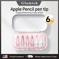 6 Buah Hujung Pulpen Pengganti untuk Apple Pencil 1/2/3, Hujung Lembut Apple Pencil Pro 2B untuk iPa