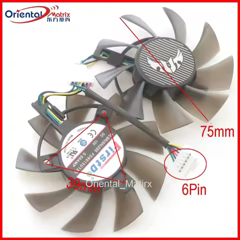 2pcs/lot FD8015U12D T128015BU 75mm 0.50AMP 6Pin For ASUS TUF-GTX RTX2060 GTX1660ti 1660 1650 TUF Gra