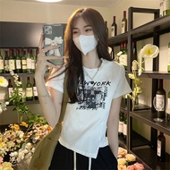 Hot Girl Style Design Short T-Shirt Summer 2 Irregular Chic Short-Sleeved Top Female Trendy All-Matc