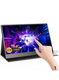 Monitor Portabel Sentuh 4K 15.6 Inci, Tampilan Gng Speaker Ganda Ips