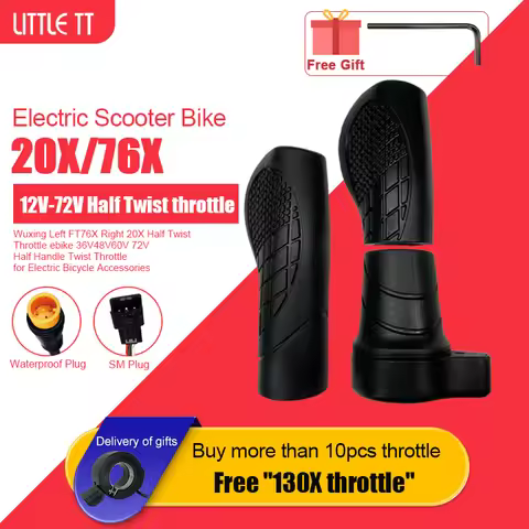 Wuxing Left FT-76X Right 20X Half Twist Throttle E-bike 36V48V60V72V Half Handle Twist Throttle for 