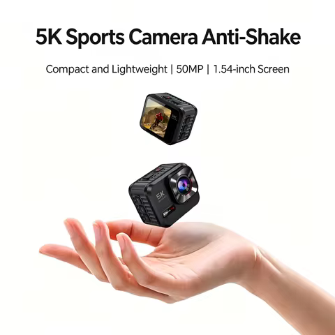 Affordable 5K Action Camera for Vlogging,Tracking Sport Camera,Shock-Resistant,Touch Screen,Wide Ang