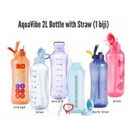 Tupperware AquaVibe 2L with Straw & Handle/ Giant Bottle 2L/Fridge Water Bottle 2L