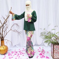 Baju Kurung Moden Puzzle Saloma Set Kurung Peach Pink