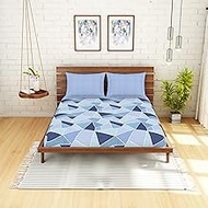 Spaces Atrium 100% Cotton Medium Double Bedsheet with 2 Pillow Covers |Skin Safe and Breathable Mate