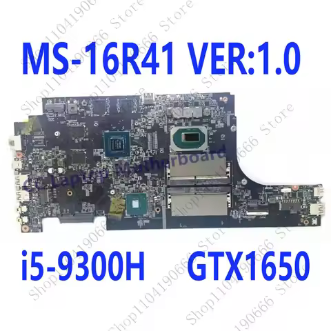 QQ For MSI GF63 MS-16r31 MS-16r41 Laptop Motherboard with i5-9300H GTX1650 Tested.