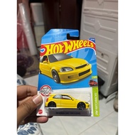 Hot Wheels '99 Honda Civic Type R EK9 Yellow (China Sticker at back)
