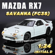 Die Cast 1:24 Scale Mazda RX7 FC3S Initial D Diecast Vehicle Models