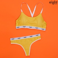 Ei8ht UNDIES || Women's Underwear SET / SET Maryam Women'S Swimwear + YELLOW String YELLOW Thongs