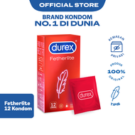 Durex Fetherlite 12s - Kondom Extra Tipis Aman Pria + Durex Lube Play Sweet Strawberry 50ml - Peluma