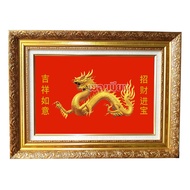Single Gold Dragon Photo Frame Size 20x26 Inches Wood + Cotton Glossy Acrylic Image 12x18