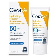 Cerave 100% Mineral Sunscreen Spf 50 Face Sunscreen with Zinc Oxide & Titanium Dioxide Hyaluronic Ac